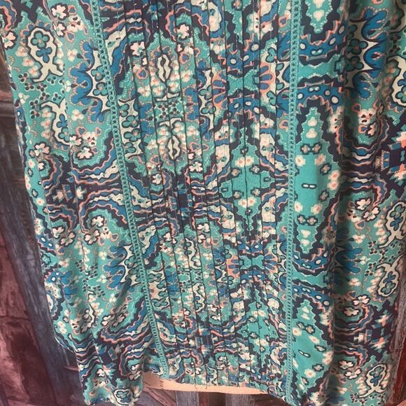 St John’s Bay blue boho top, size petite large, excellent used condition - Picture 3 of 9